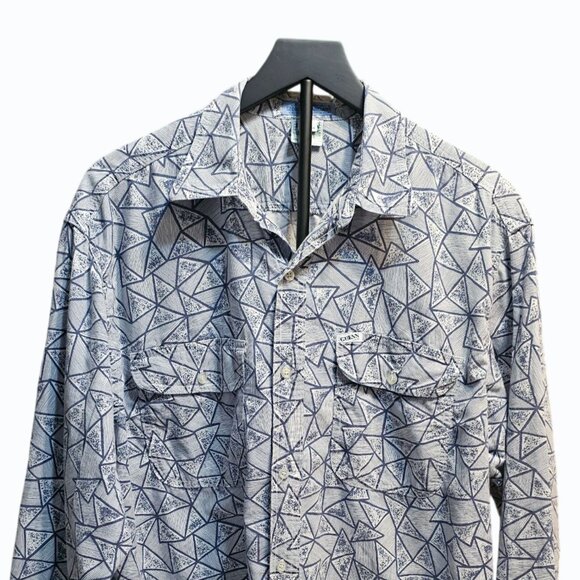 Vtg 90s Guess Jeans Button Up L/S Men's Shirt Georges Marciano USA Size 3 SPOT - Picture 3 of 11